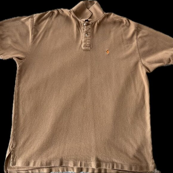 POLO Ralph Lauren Men's Beige Cotton Mesh/Piqué Knit Polo Shirt - Classic Fit XL - Picture 2 of 6